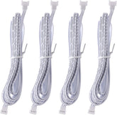 Flexible Extendable Cords for LED Color Dream Colored Under Cabinet Lighting Kit 1.5m (60 inch) Extension Cables (3-pin White Cords, 4 Packs)